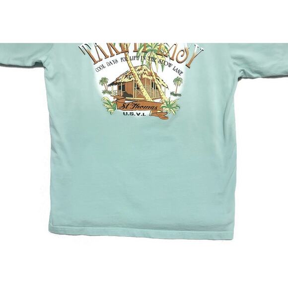Take it Easy St Thomas Virgin Islands T Shirt Teal Green Women's Size Large - Picture 4 of 7
